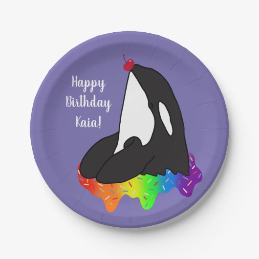  orca Killer Whale Birthday Papieren Bordje (Voorkant)