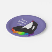  orca Killer Whale Birthday Papieren Bordje (Gekanteld)