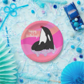 orca Killer Whale Birthday Papieren Bordje (Feest)