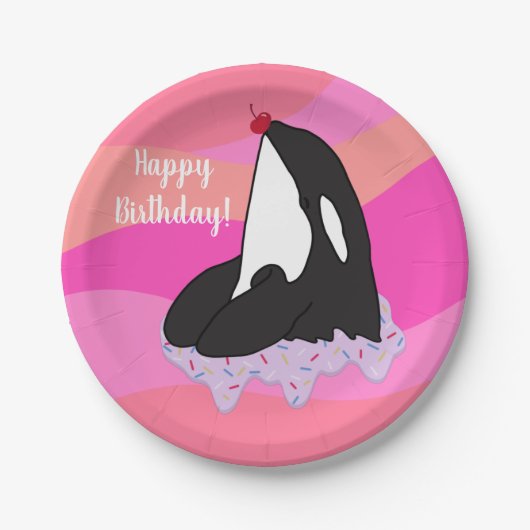 orca Killer Whale Birthday Papieren Bordje (Voorkant)