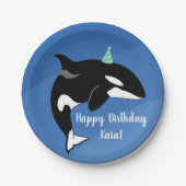 orca Killer Whale Birthday Papieren Bordje (Voorkant)