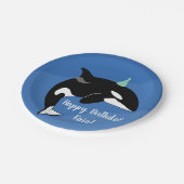 orca Killer Whale Birthday Papieren Bordje (Gekanteld)