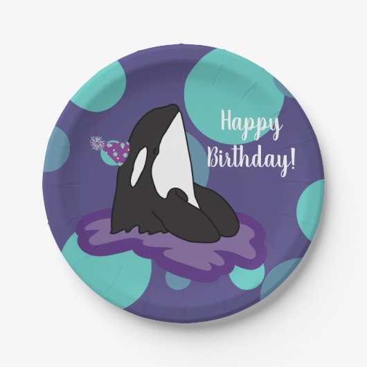orca Killer Whale Birthday Papieren Bordje (Voorkant)