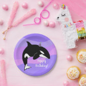 orca Killer Whale Birthday Papieren Bordje (Feest)