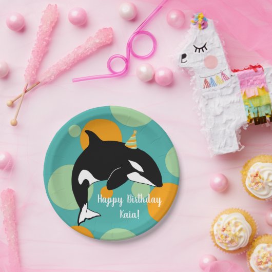 Orca Killer Whale Birthday Papieren Bordje (Feest)