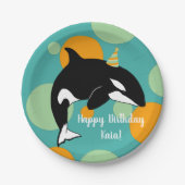 Orca Killer Whale Birthday Papieren Bordje (Voorkant)