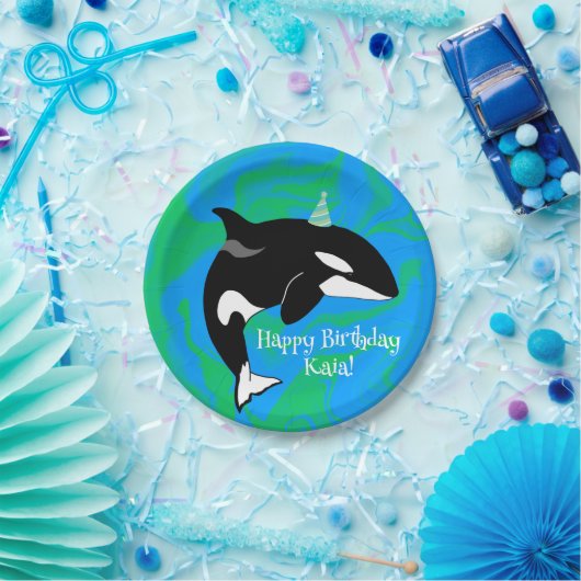 orca Killer Whale Birthday Papieren Bordje (Feest)
