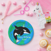 orca Killer Whale Birthday Papieren Bordje (Feest)