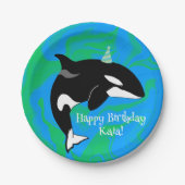 orca Killer Whale Birthday Papieren Bordje (Voorkant)