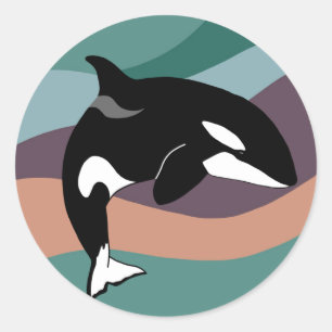 orca Killer Whale Birthday Ronde Sticker