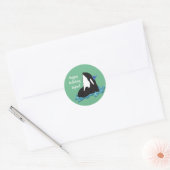  orca Killer Whale Birthday Ronde Sticker (Envelop)