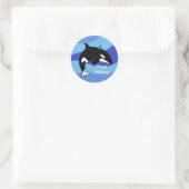 orca Killer Whale Birthday Ronde Sticker (Tas)
