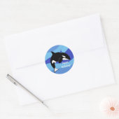 orca Killer Whale Birthday Ronde Sticker (Envelop)