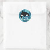  orca Killer Whale Birthday Ronde Sticker (Tas)