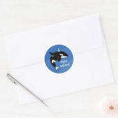 orca Killer Whale Birthday Ronde Sticker (Envelop)