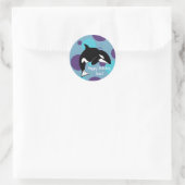 Orca Killer Whale Birthday Ronde Sticker (Tas)