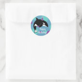 orca Killer Whale Birthday Ronde Sticker (Tas)