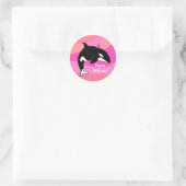 orca Killer Whale Birthday Ronde Sticker (Tas)