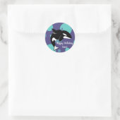  orca Killer Whale Birthday Ronde Sticker (Tas)
