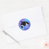 orca Killer Whale Birthday Ronde Sticker (Envelop)