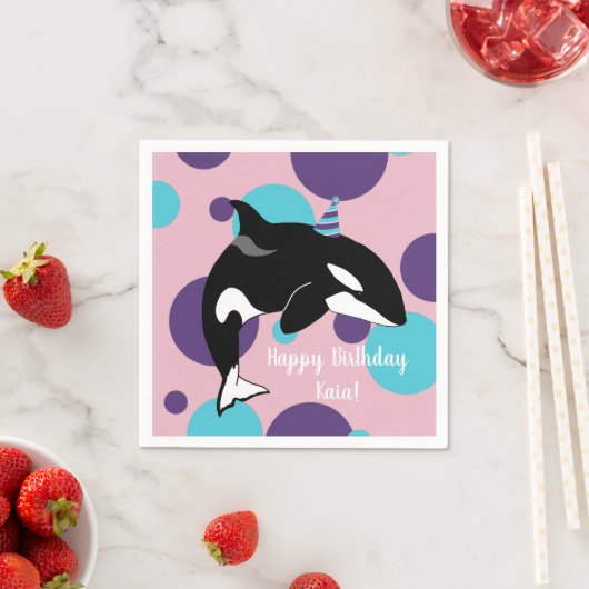 Orca Killer Whale Birthday Servet (Insitu)