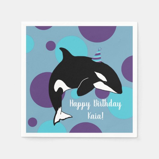Orca Killer Whale Birthday Servet (Voorkant)