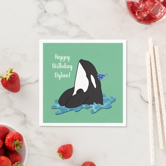  orca Killer Whale Birthday Servet (Insitu)