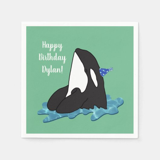  orca Killer Whale Birthday Servet (Voorkant)