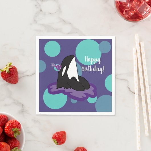 orca Killer Whale Birthday Servet (Insitu)
