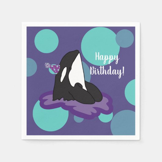 orca Killer Whale Birthday Servet (Voorkant)