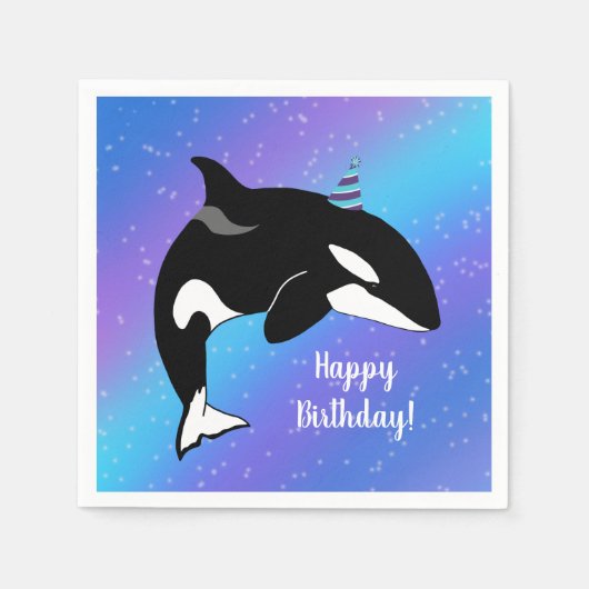 orca Killer Whale Birthday Servet (Voorkant)