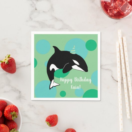  orca Killer Whale Birthday Servet (Insitu)