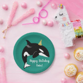 Orca Killer Whale Birthday Supply Papieren Bordje (Feest)