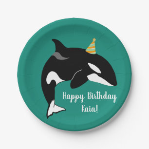 Orca Killer Whale Birthday Supply Papieren Bordje
