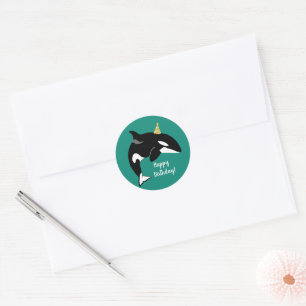 Orca Killer Whale Birthday Supply Ronde Sticker