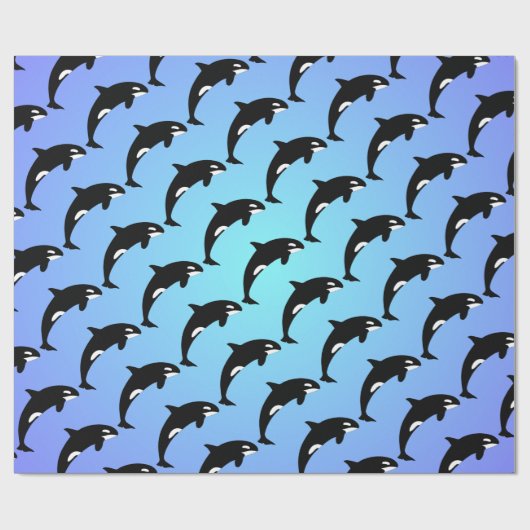 Orca Killer Whale Blue Cadeaupapier (Vlak)