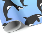 Orca Killer Whale Blue Cadeaupapier (Rol Hoek)