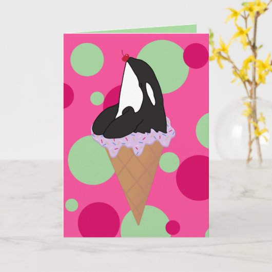  Orca Killer Whale Briefkaart (Gele Bloem)