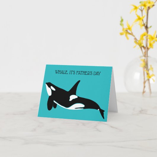 Orca, Killer Whale Custom Message Vaderdag Kaart (Gele Bloem)