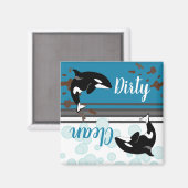 Orca Killer Whale Dirty/Clean Magneet (Voorkant / Achterkant)