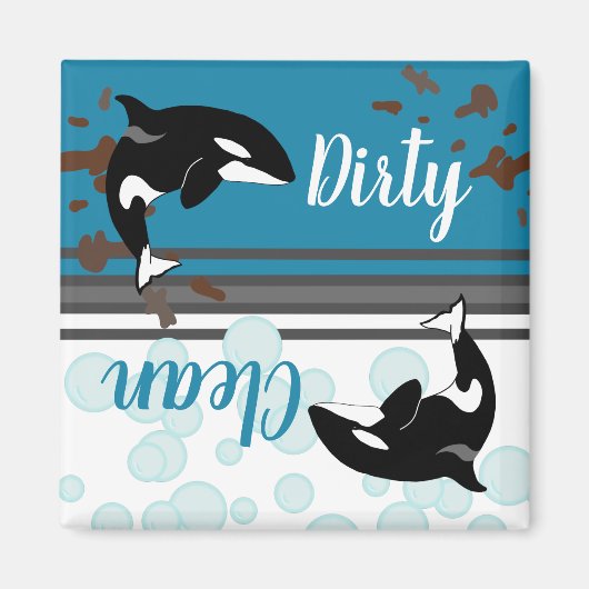 Orca Killer Whale Dirty/Clean Magneet (Voorkant)