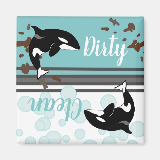Orca Killer Whale Dirty/Clean Magneet (Voorkant)