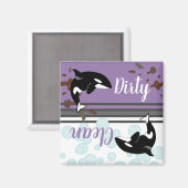 Orca Killer Whale Dirty/Clean Magneet (Voorkant / Achterkant)