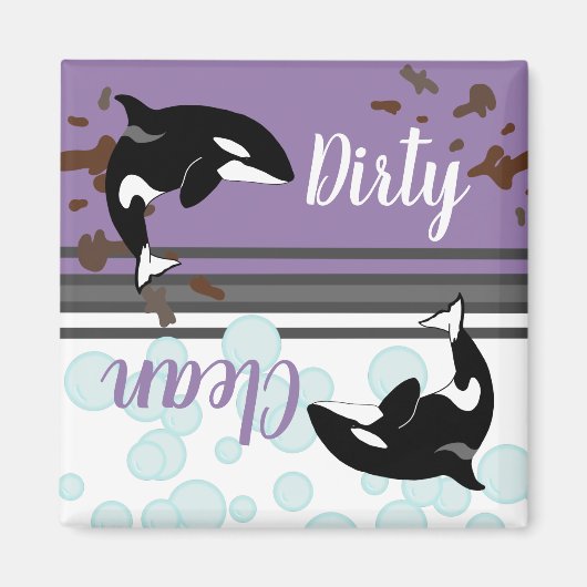 Orca Killer Whale Dirty/Clean Magneet (Voorkant)
