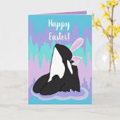 Orca Killer Whale Easter Kaart (Gele Bloem)