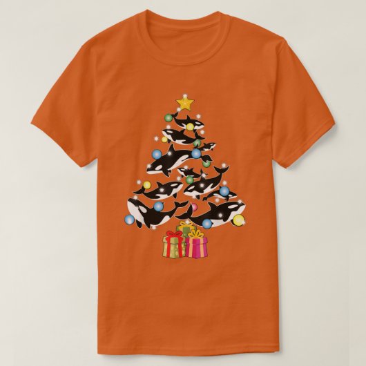 Orca Killer Whale en kerstboom Orca Christma T-shirt (Design voorkant)