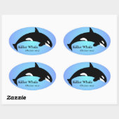 Orca Killer Whale Gradient Blue Ovale Sticker (Vel)