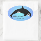 Orca Killer Whale Gradient Blue Ovale Sticker (Tas)