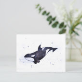 Orca Killer whale illustratie Briefkaart (Staand voorkant)