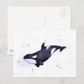 Orca Killer whale illustratie Briefkaart (Voorkant / Achterkant)